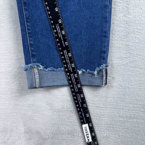 Nicole Miller Jeans Soho Ankle Slim Distressed Womens Blue Size 16 Was $99 - Picture 10 of 12